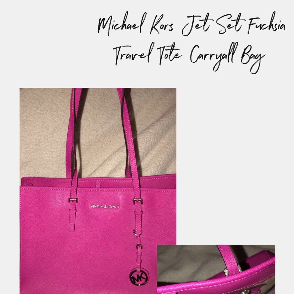 Michael Kors Jet Set Fuchsia Travel Carryall Tote